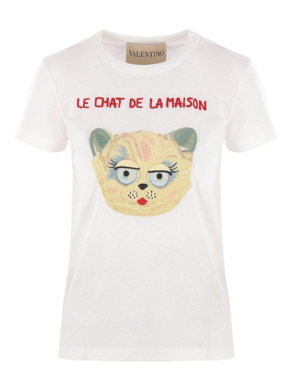 VALENTINO: t-shirts - Le Chat De La Maison Cotton T-Shirt