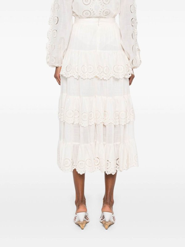 ZIMMERMANN buy online Jupe Midi - Blanc
