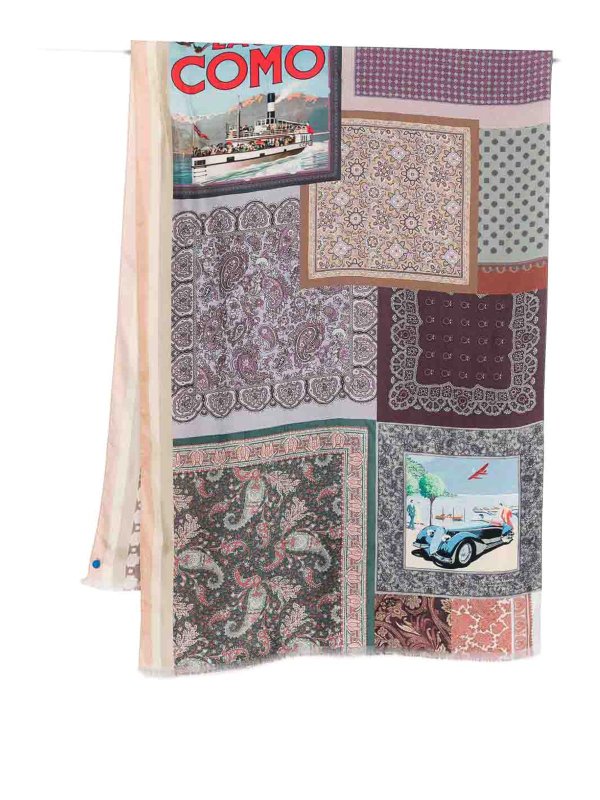 PIERRE-LOUIS MASCIA: scarves - Lago Di Como Silk Printed Scarf