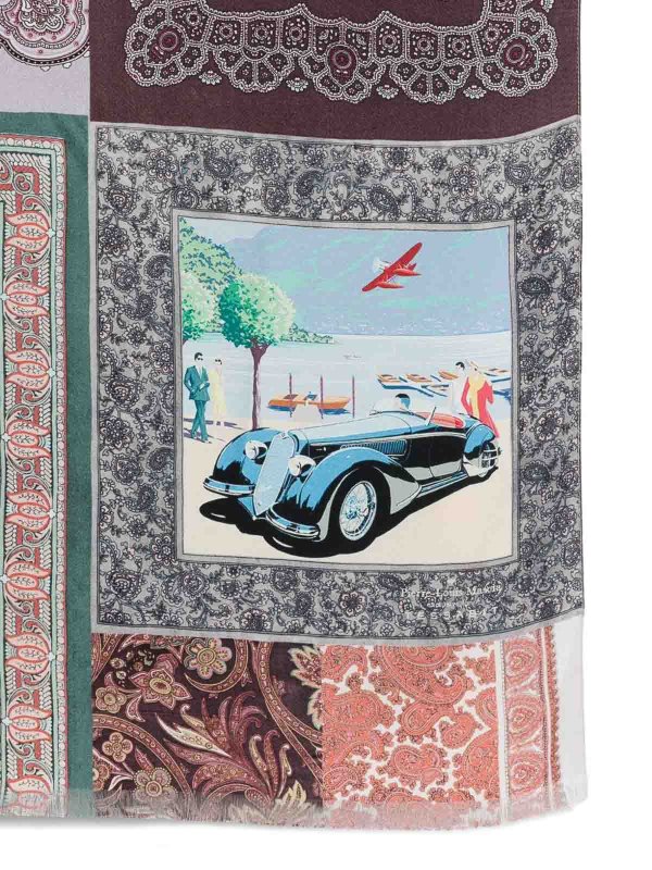 PIERRE-LOUIS MASCIA: scarves online - Lago Di Como Silk Printed Scarf