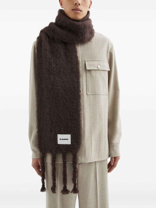 The Best Shops JIL SANDER: scarves - Logo Wool Scarf