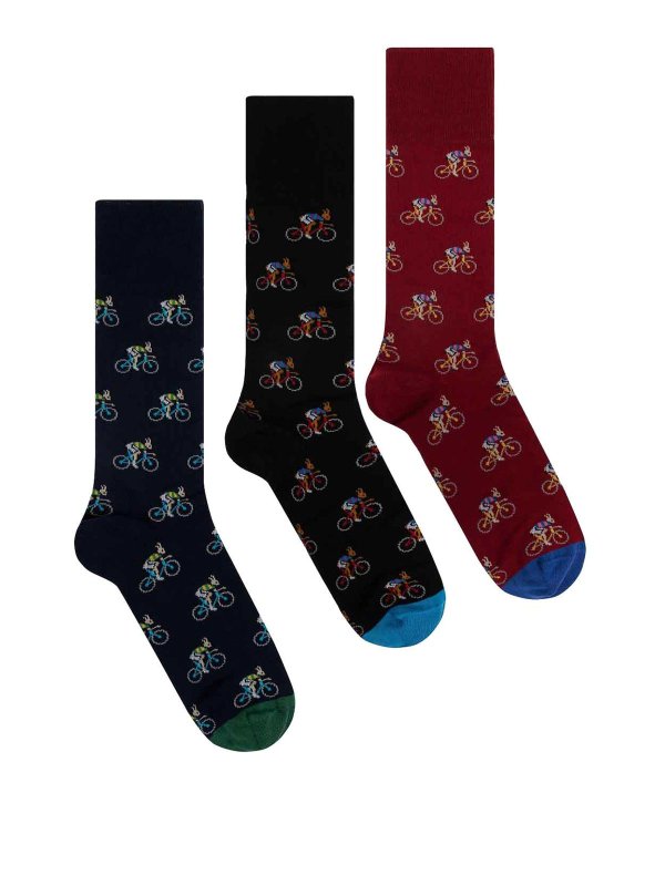 PAUL SMITH: calze - Calzini stampati - 3 pacchetti