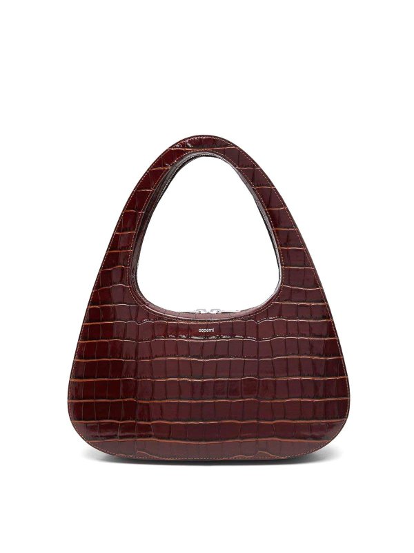 COPERNI: cross body bags - Swipe Baguette Leather Shoulder Bag