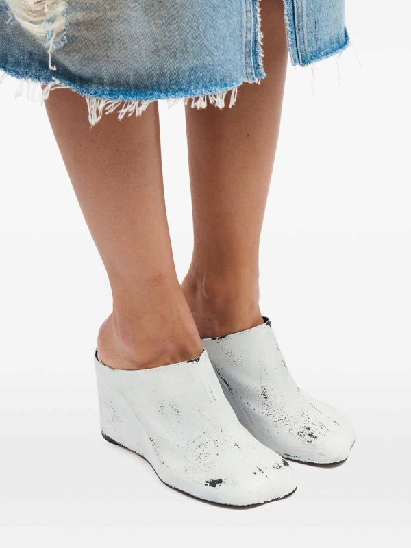 The Best Shops MM6 MAISON MARGIELA: Leather Heel Mules