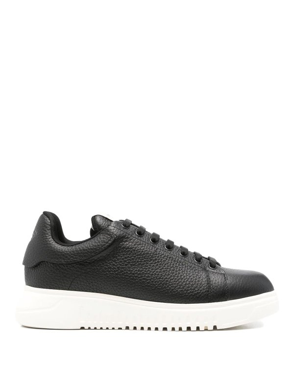 EMPORIO ARMANI: trainers - Leather Sneakers
