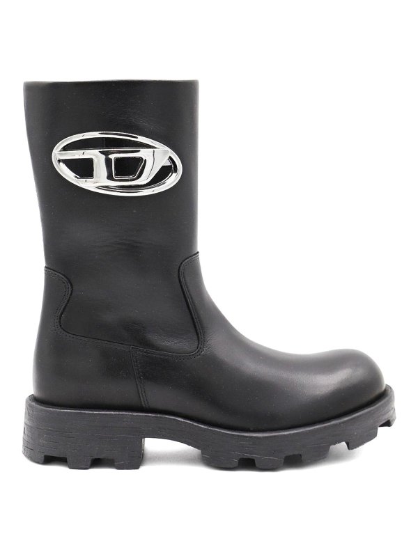 DIESEL: boots - Leather Biker Boots