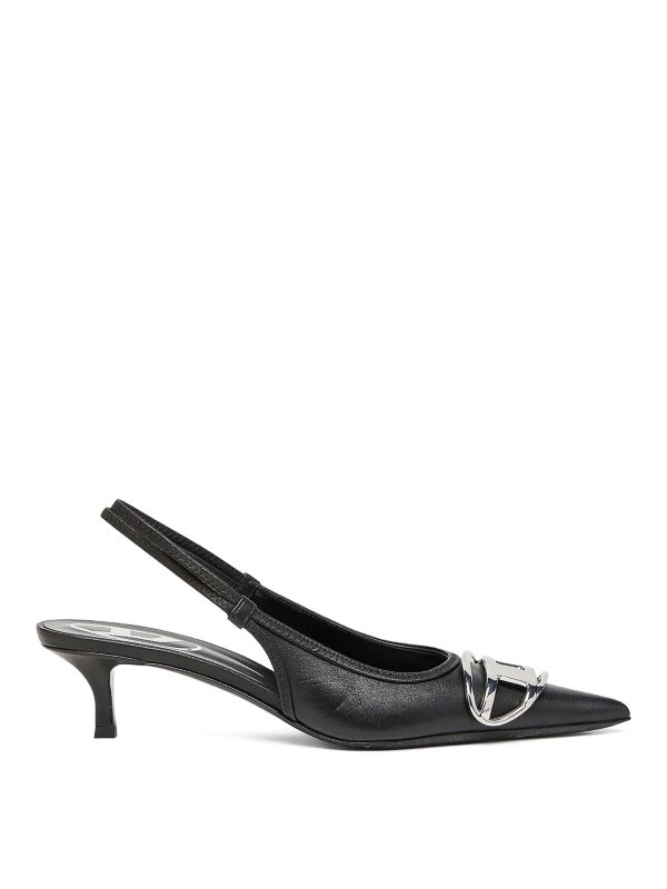 DIESEL: court shoes - Venus Leather Slingback Pumps