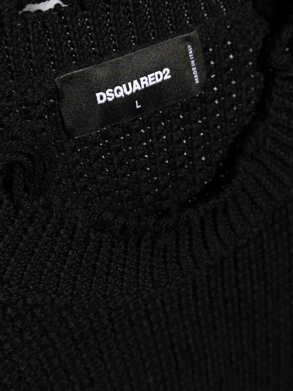 DSQUARED2: Suéteres con cuello pico online - Suéter Cuello Redondo - Negro