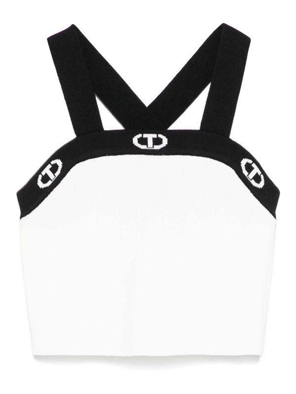 TWINSET: Tops y camisetas sin mangas - Top - Plata