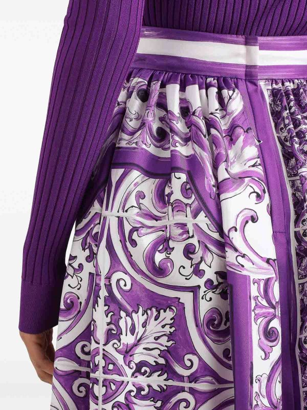 DOLCE & GABBANA buy online Majolica-Print Midi Skirt