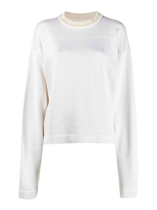 JIL SANDER: crew necks - Two-Tone Sweater