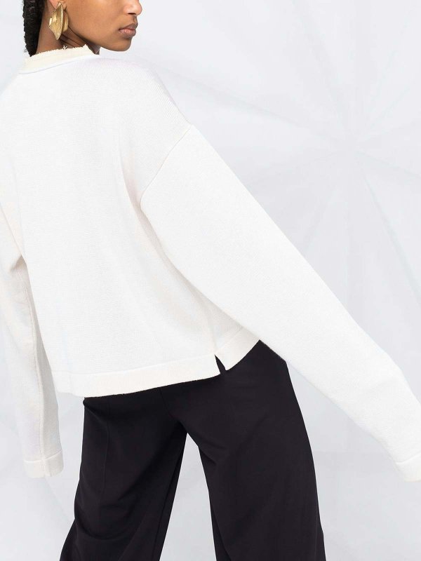 JIL SANDER: crew necks online - Two-Tone Sweater