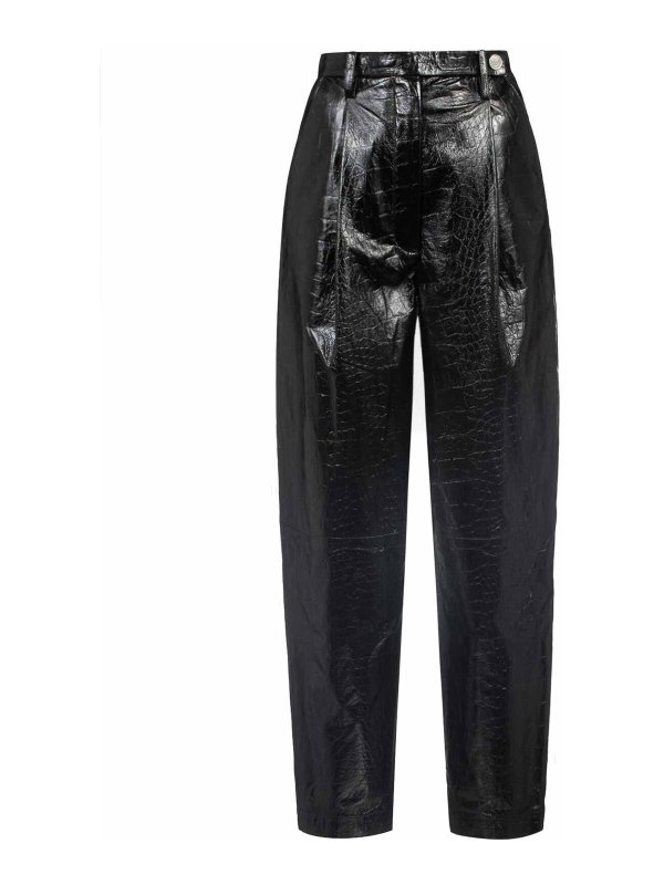 REMAIN Birger Christensen: Pantalons en cuir - Pantalons En Cuir - Noir