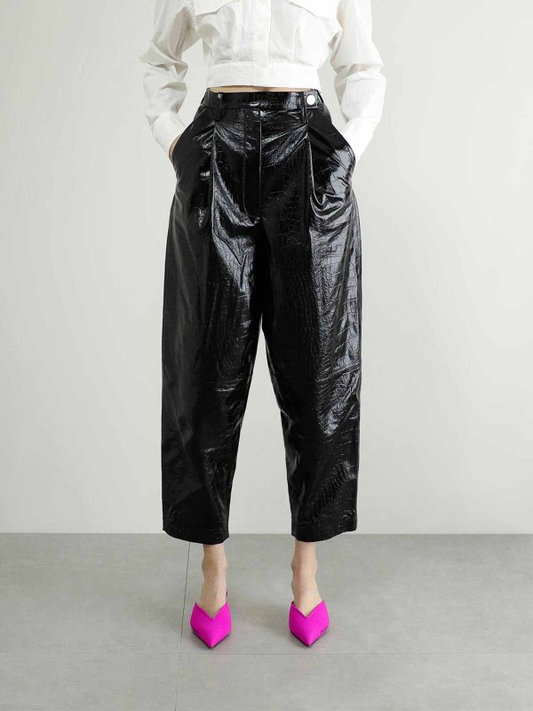 The Best Shops REMAIN Birger Christensen: Pantalons en cuir - Pantalons En Cuir - Noir