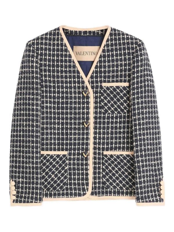 VALENTINO GARAVANI: casual jackets - Checked Boucl Jacket