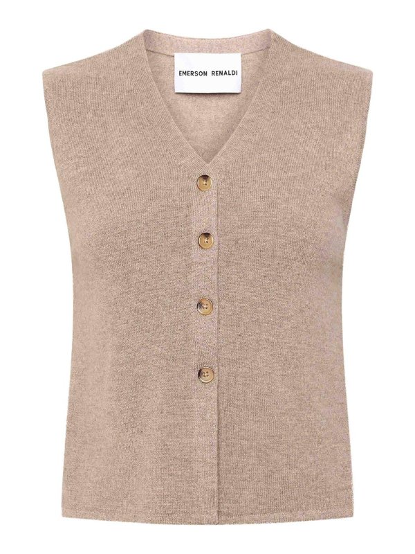 EMERSON RENALDI: Gilets tricot - Gilet - Couleur Chair