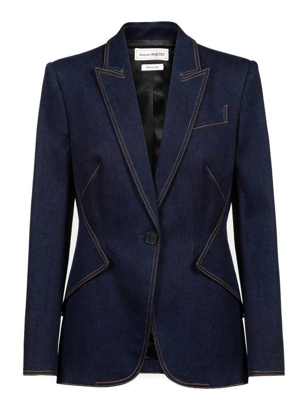 ALEXANDER MCQUEEN: blazers - Blazer In Jeans-Optik