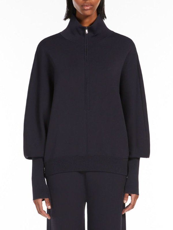 The Best Shops Max Mara: U-Boot-Ausschnitt - U-Boot-Pullover - Blau