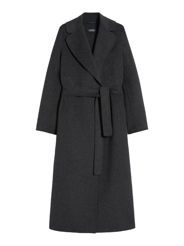 S MAX MARA: short coats - S Max Mara Cappotto Poldo Dark Grey
