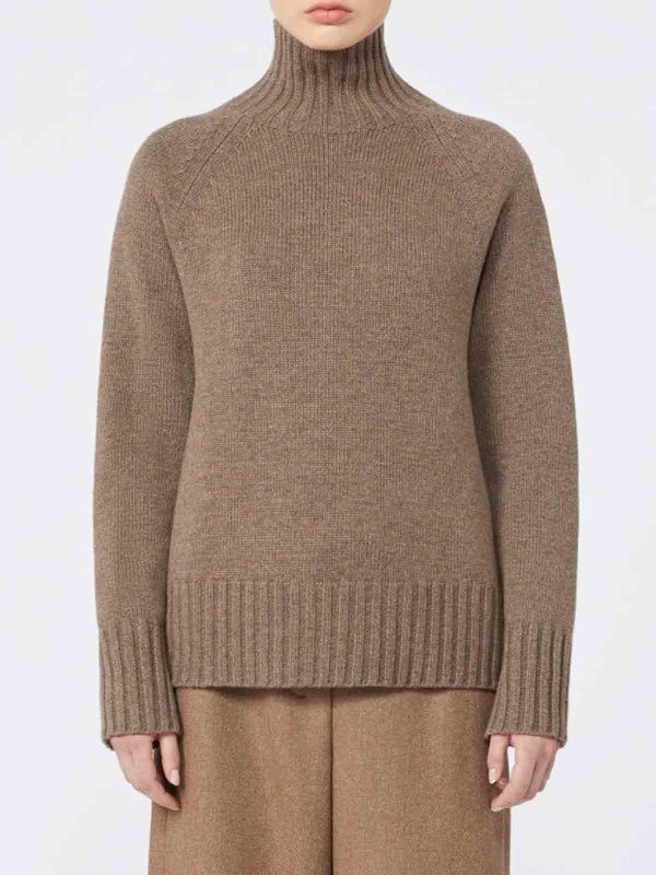 S MAX MARA: U-Boot-Ausschnitt online - U-Boot-Pullover - Hellbraun