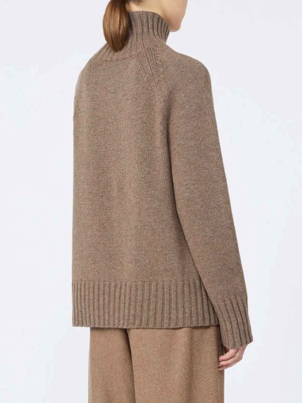 The Best Shops S MAX MARA: U-Boot-Ausschnitt - U-Boot-Pullover - Hellbraun