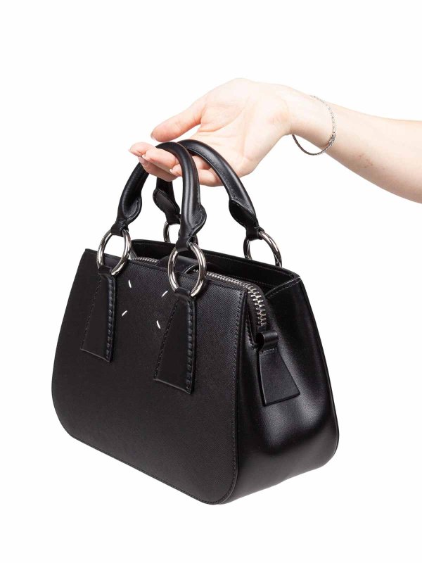 Maison Margiela: totes bags online - Hand bag in black leather