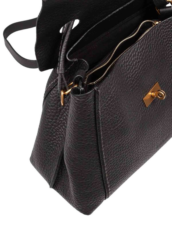 Visona handbag 21571 in black leather shop online: VISONA