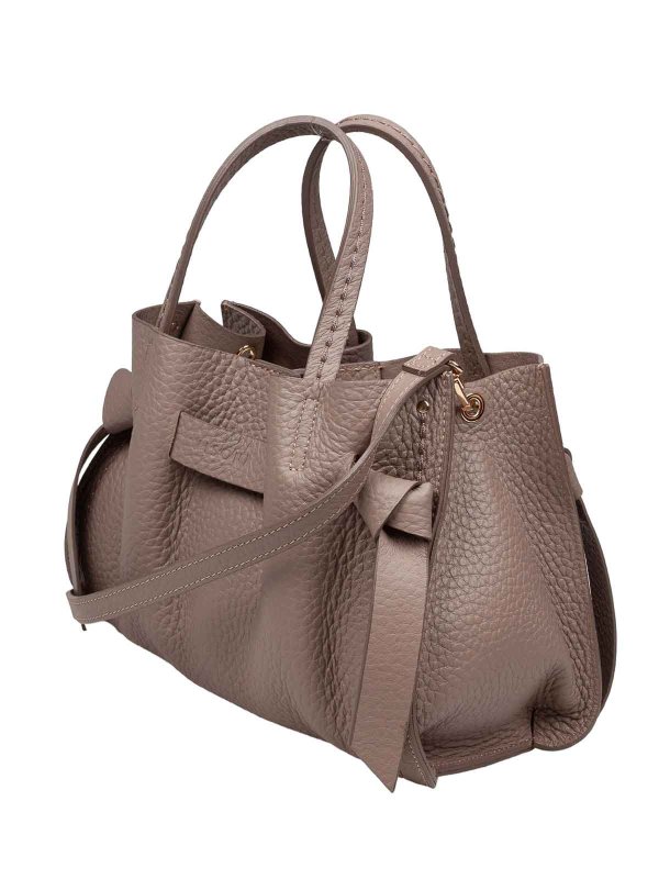 The Best Shops VISONA: totes bags - Visona handbag victory in taupe leather color