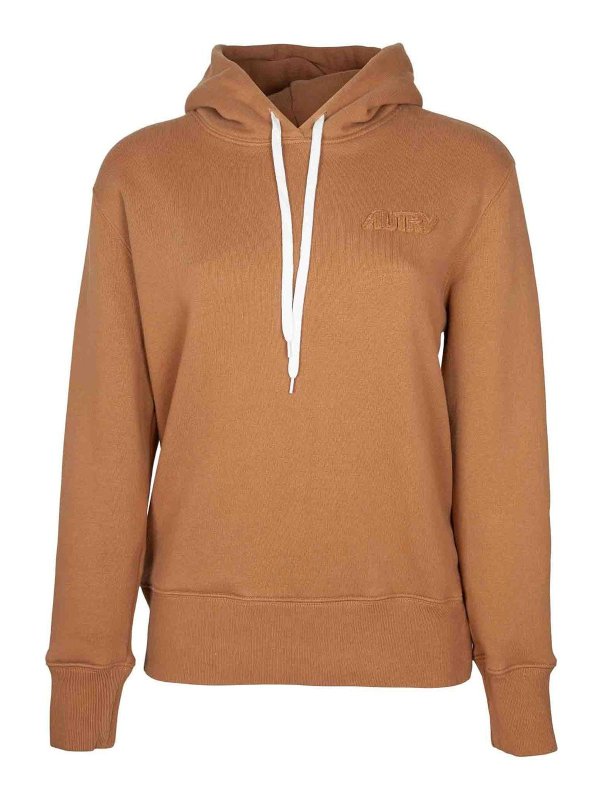 AUTRY: Sweatshirts & Sweaters - Cotton hoodie sweatshirt with hood and logo