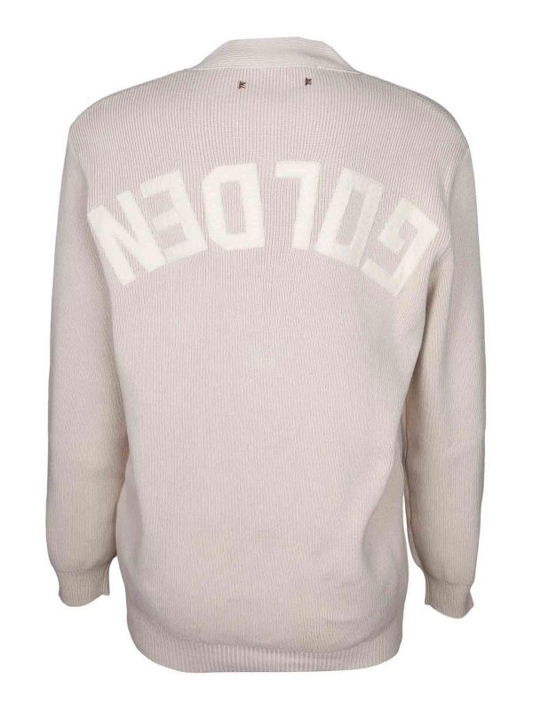 GOLDEN GOOSE: cardigans online - Organic cotton cardigan with logo