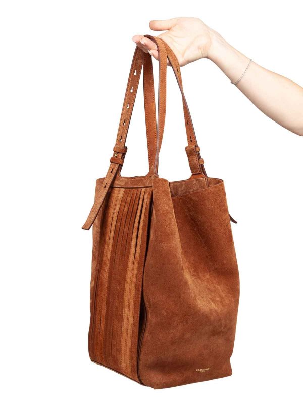 The Best Shops GOLDEN GOOSE: totes bags - Shopping 247 in suede with leather fringes