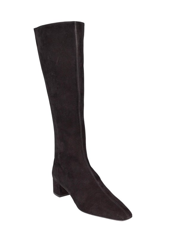 Aquazzura: boots online - SAINT HONORE 35 BOILE IN SUEDE BLACK COLOR