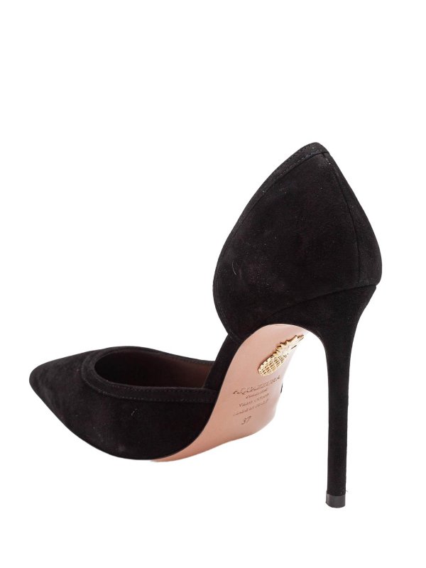 SOAVE 105 Decollete in SUEDE BLACK COLOR shop online: Aquazzura