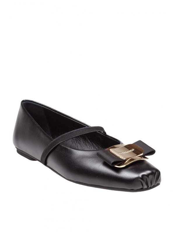 SALVATORE FERRAGAMO: ballerine online - Ballerina Zina In Pelle Colore Nero