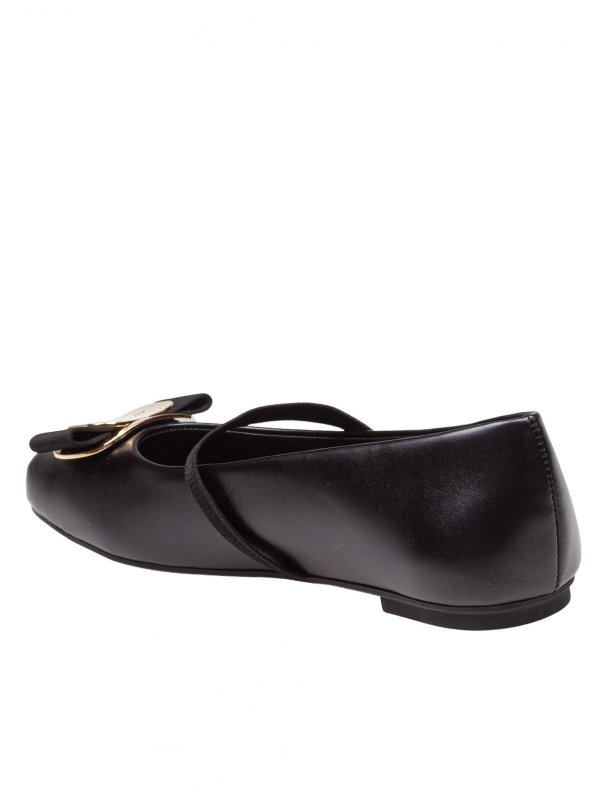 The Best Shops SALVATORE FERRAGAMO: ballerine - Ballerina Zina In Pelle Colore Nero