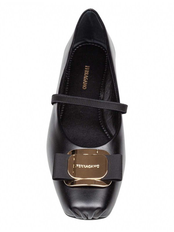 Ballerina Zina In Pelle Colore Nero shop online: SALVATORE FERRAGAMO