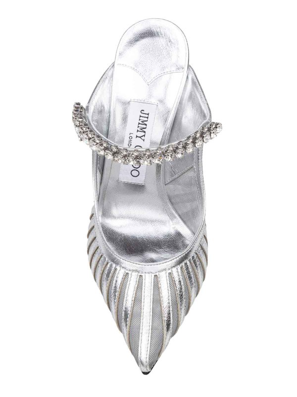 The Best Shops JIMMY CHOO: mules shoes - Mules in silver leather and tulle