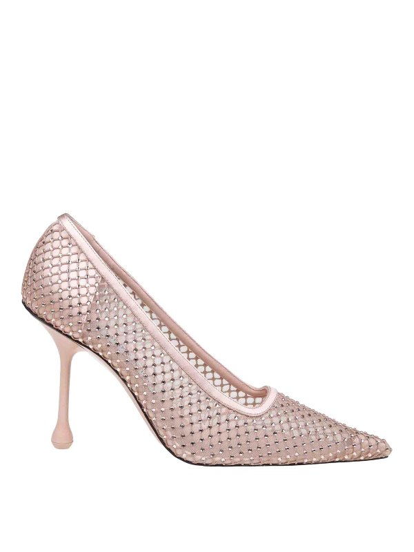 JIMMY CHOO: scarpe décolleté - Decollete Ixia 95 In Mesh Con Cristalli