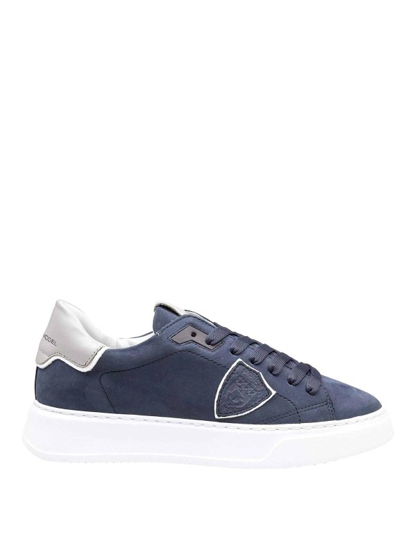 PHILIPPE MODEL: trainers - Temple Low Sneakers in Nubuk blue color