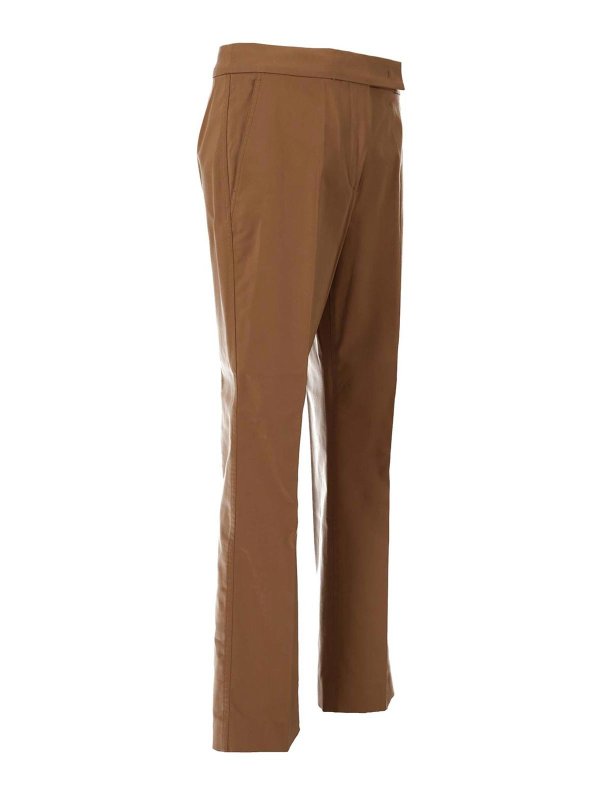 Max Mara: casual trousers online - Okra Cotton Satin Trousers