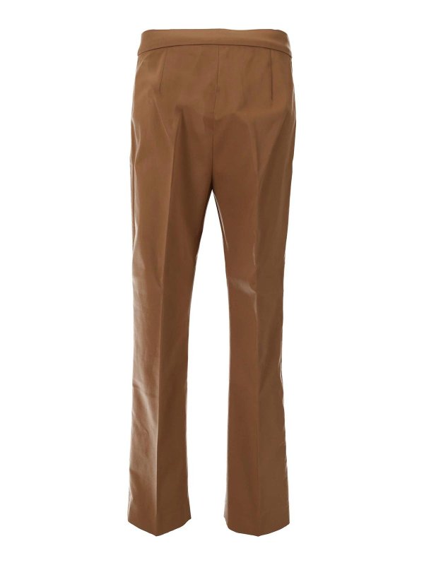 The Best Shops Max Mara: casual trousers - Okra Cotton Satin Trousers