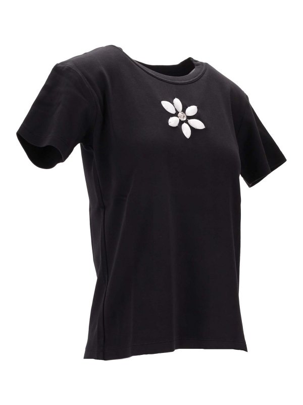MERYLL ROGGE: t-shirts online - Fitted T-Shirt W/ Embroidery