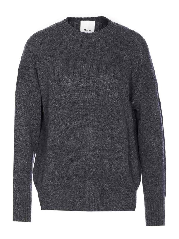 ALLUDE: crew necks - Dark Grey Sweater