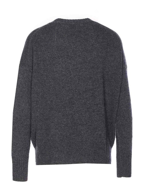 ALLUDE: crew necks online - Dark Grey Sweater