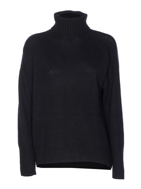ALLUDE: Suéteres con cuello pico - Suéter Cuello Redondo - Negro
