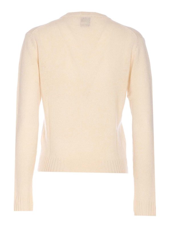 ALLUDE: Strickpullover mit Rundhalsausschnitt online - Rundhalspullover - Beige