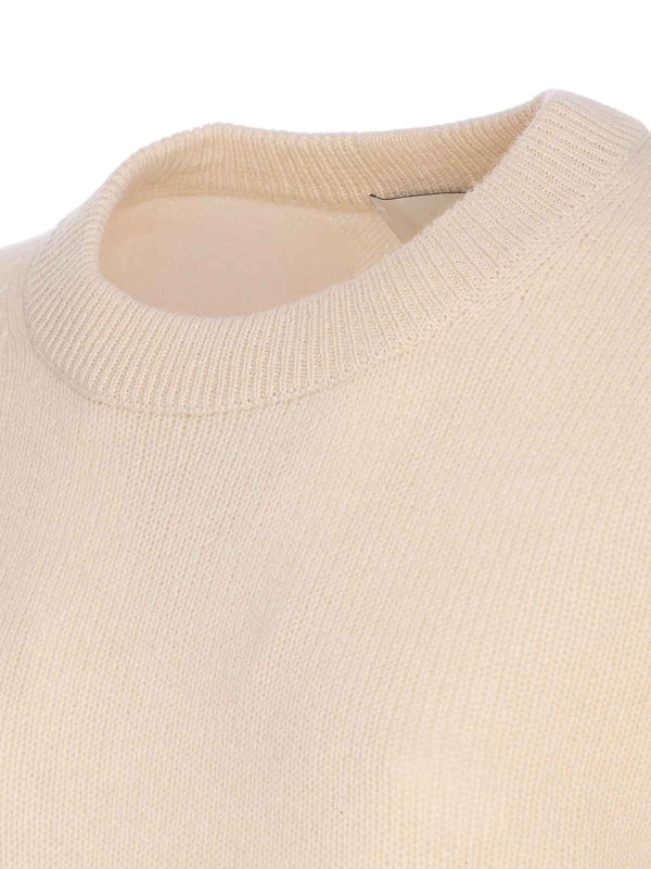 The Best Shops ALLUDE: Strickpullover mit Rundhalsausschnitt - Rundhalspullover - Beige