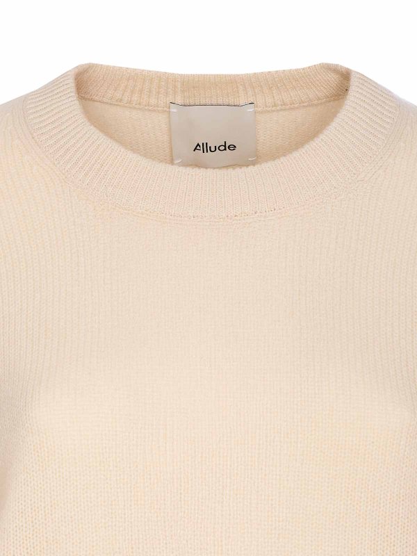 Rundhalspullover - Beige shop online: ALLUDE