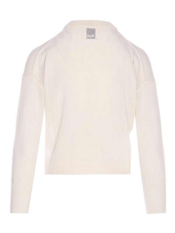 ALLUDE: Strickpullover mit Rundhalsausschnitt online - Rundhalspullover - Weiß