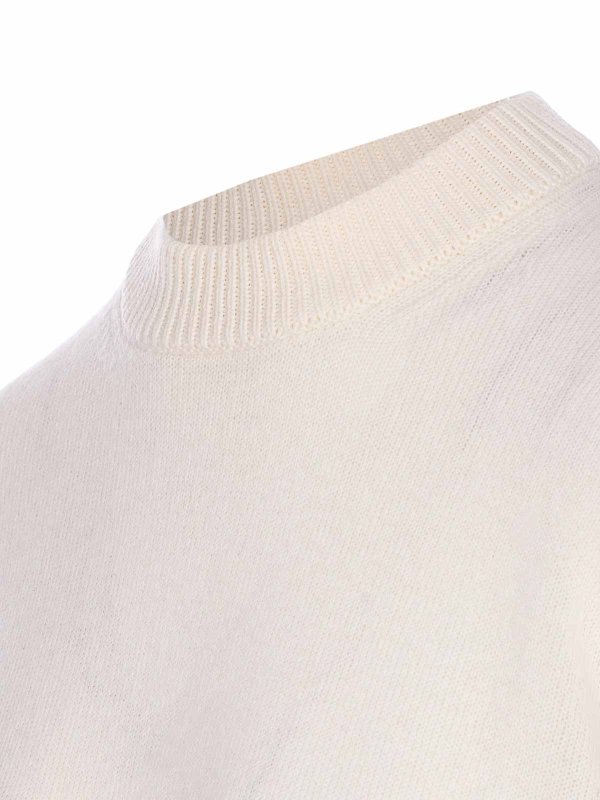 The Best Shops ALLUDE: Strickpullover mit Rundhalsausschnitt - Rundhalspullover - Weiß